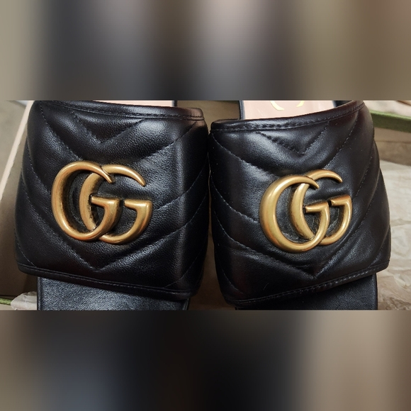 Gucci Black Leather Slide Sandals - Picture 3 of 10